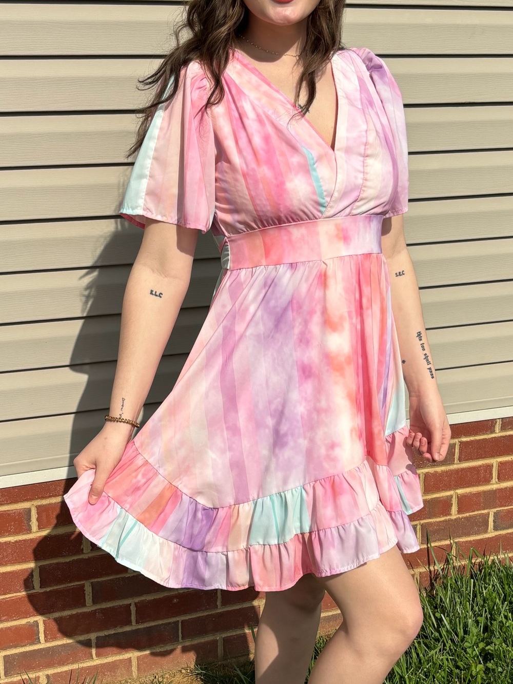 Colorful Tie-Dye Dress size M like new